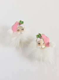 Santa Earrings | Pink & Red