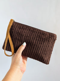 Corduroy Wristlet | Chocolate