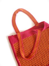 Crochet Tote | Orange & Fuchsia