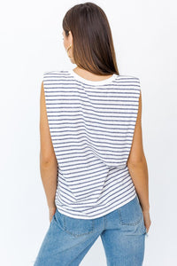 Striped Padded Muscle Tee