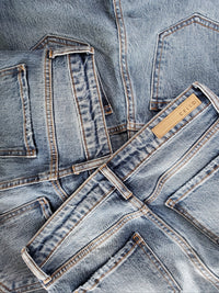 Side Slit Flare Jeans | Medium Wash