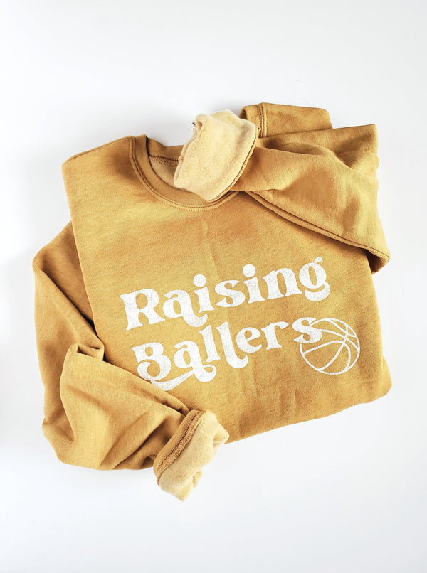 Raising Ballers Graphic Sweatshirt | Heather Mustard