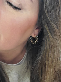 Lattice Hoop Earrings | Gold