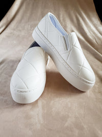 Quilted Platform Slip-On Sneaker | White