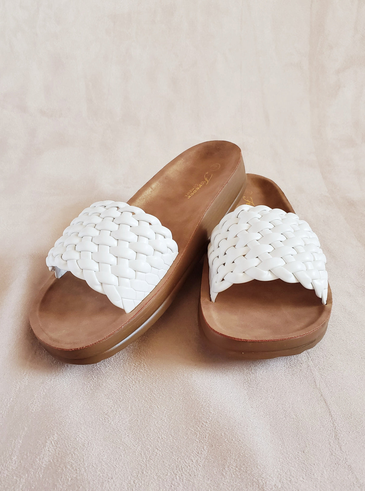 Basket Weave Sandals | White