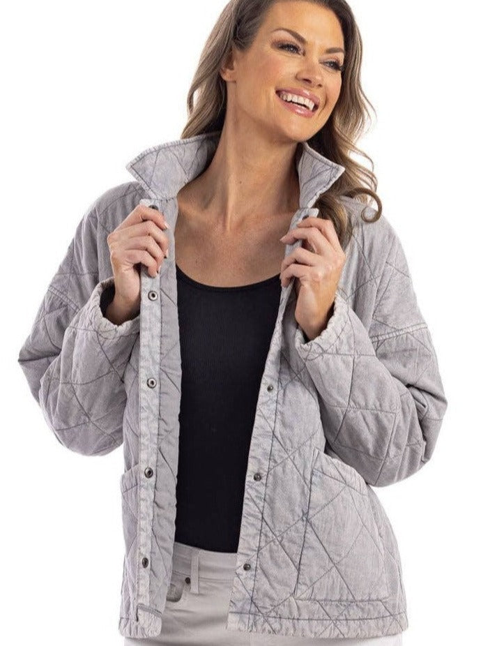 Quilted Jacket | Washed Grey