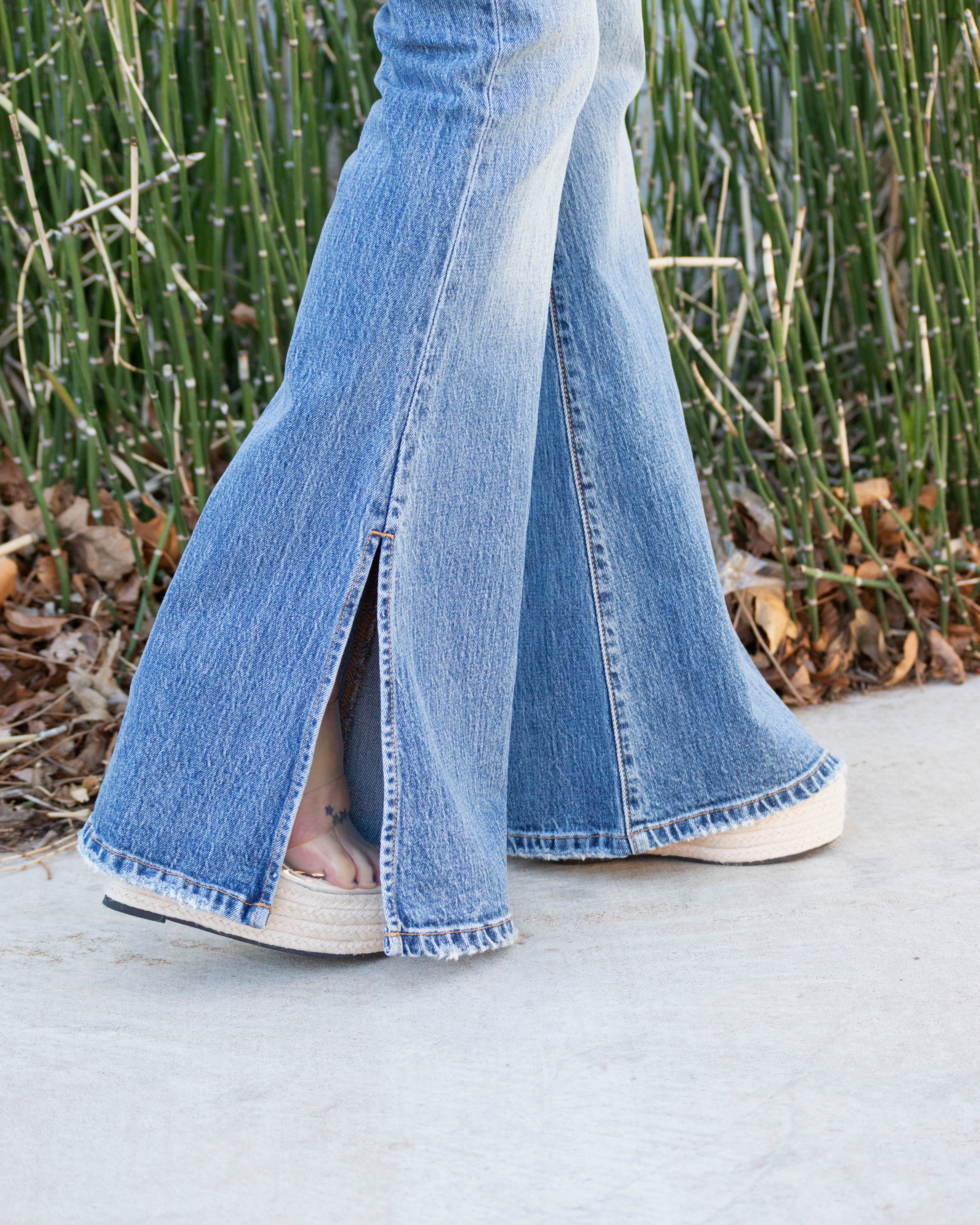 Side Slit Flare Jeans | Medium Wash – Nixxen Rayne